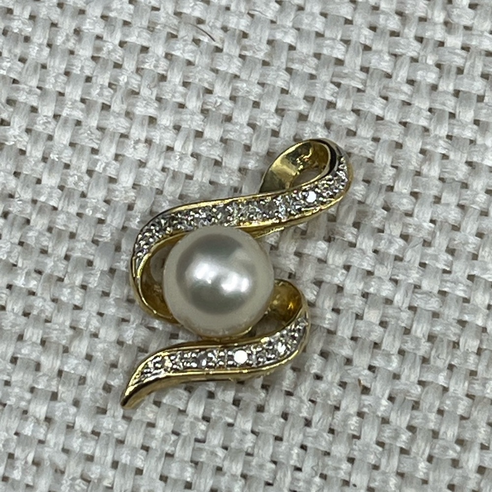 ✨ Vintage 14K Gold Akoya Pearl Pendant – 585 CSL Estate Jewelry - Picture 7 of 14